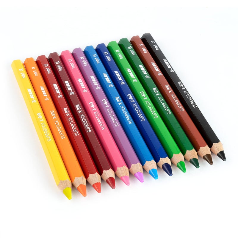 Jolly X-Big Jumbo Colored Pencils; Set of 12, Perfect for Special Needs, Art Therapy, Pre-School and Early Learners, Multicolor (3099-0001) - Image 5
